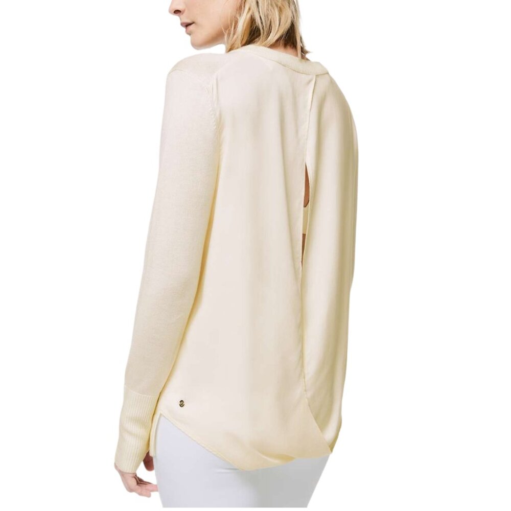 Lululemon Still At Ease Pullover Cashmere Blend Sweater Angel Wing Cream